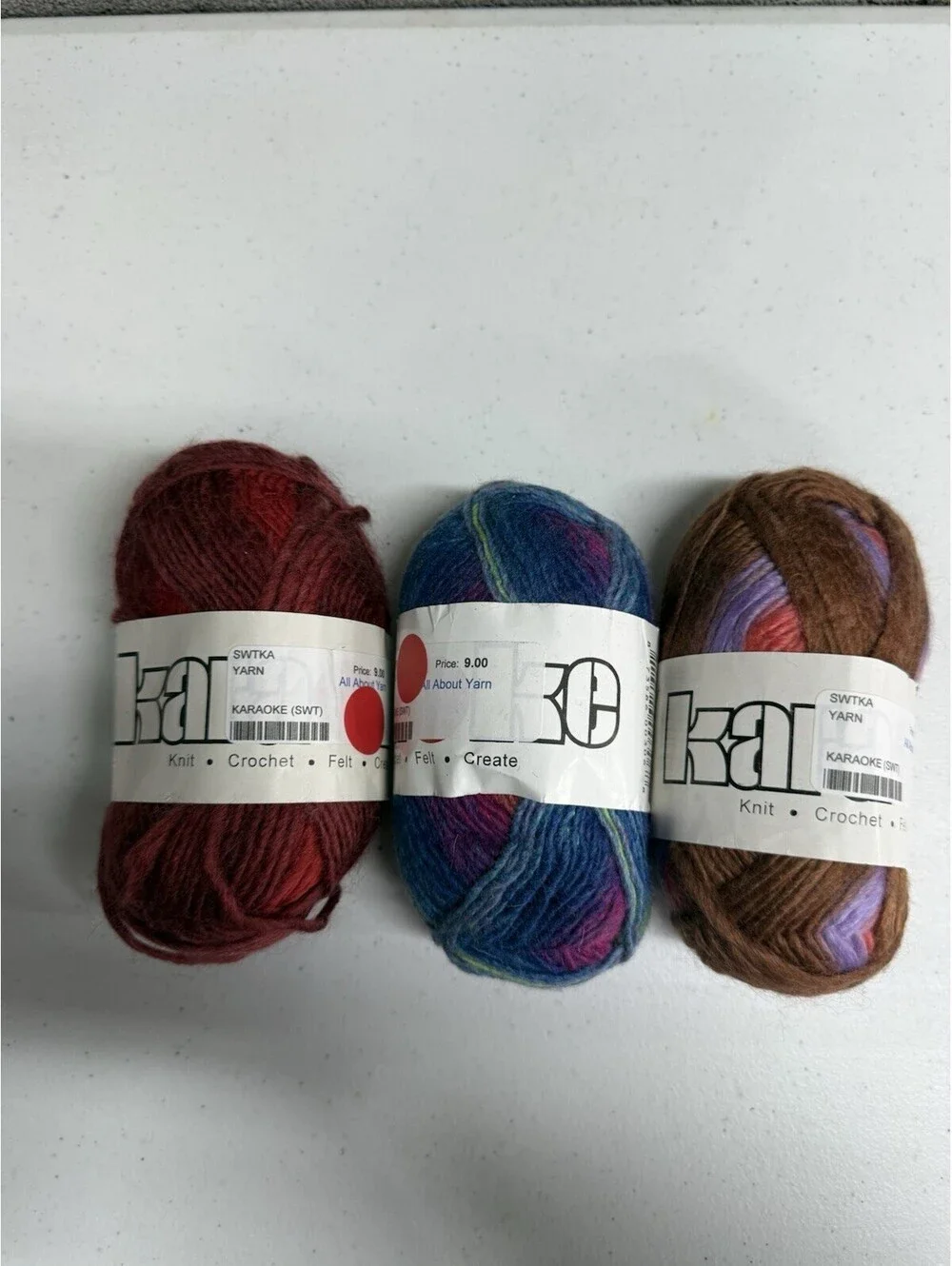 Karaoke Soy Silk/Wool Yarn Mixed Color 3 Skein Lot